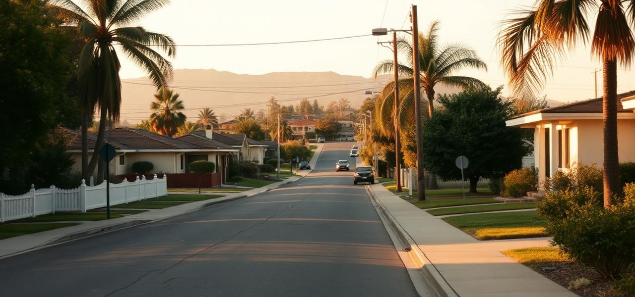 Residential street in a Southern California neighborhood
